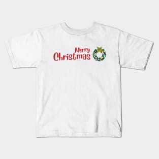 round christmas wreath Kids T-Shirt